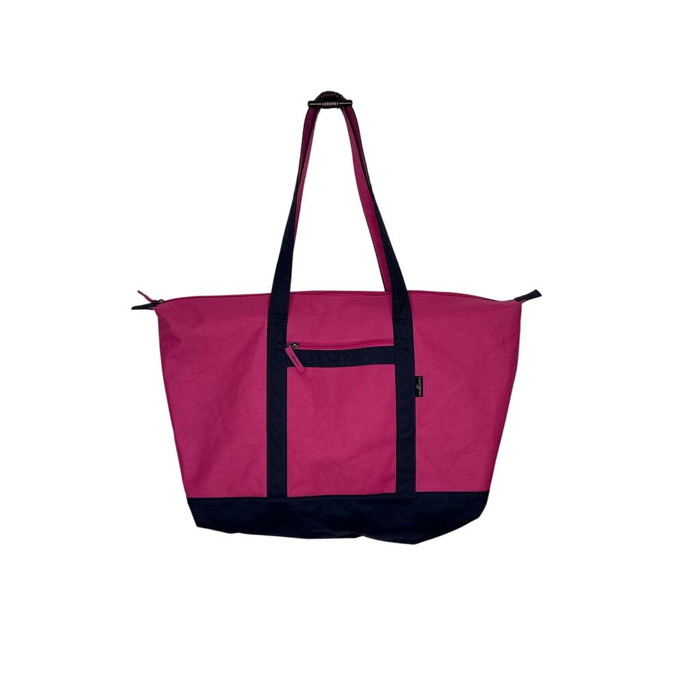 Samsonite Yacht Travel Tote Bag Hot Pink Navy Blue Large Durable Canvas Bag EUC